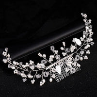Luxury Crystal Pearl Flower Hair Comb/Headband/Tiara For Women & Girls - Bridal Wedding Hair Accessories/Hair Jewelry-hair accessories-SWEET T 52