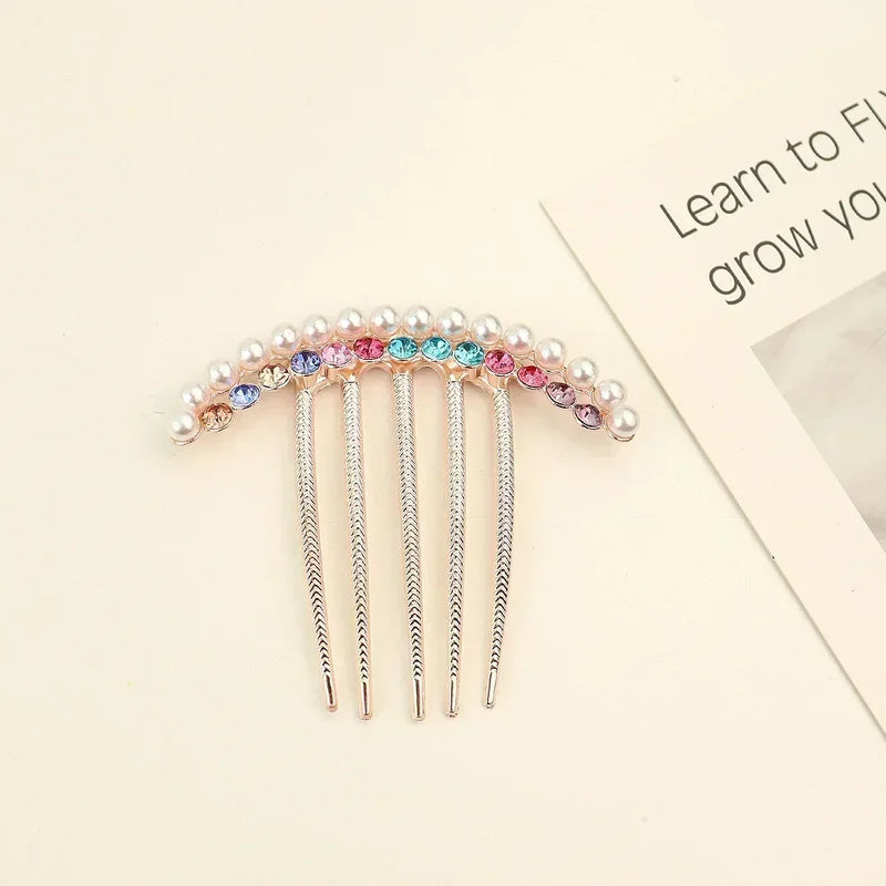 Women's Pearl Crystal Hair Combs, Rhinestone Decorative Hair Clips/Headwear, Jewelry Gifts