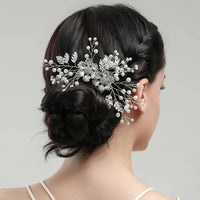 Silver/Gold/Pearl/Rhinestone Hair Accessories, Crystal Bridal Headdress/Hair Combs for Women & Girls-hair accessories-SWEET T 52