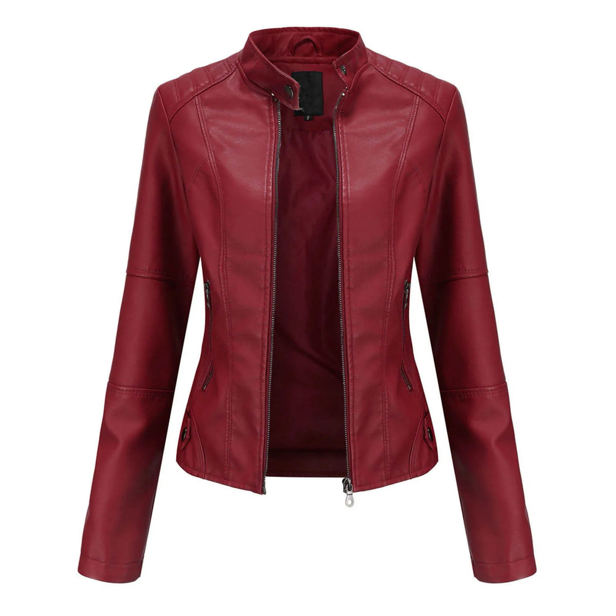Women's Faux Leather Zip Jacket