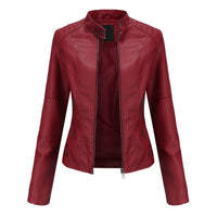 Women's Faux Leather Zip Jacket