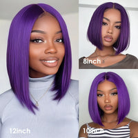Ombre Straight Bob 13x6X2 Lace Front Wigs. Human Hair Short Bob Wigs, Ash Blonde Remy Hair, Pre-Plucked, Glueless Wig.