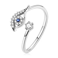 Adjustable Rings - Real 925 Sterling Silver, Stackable, Engagement Zircon Open Size Rings for Women