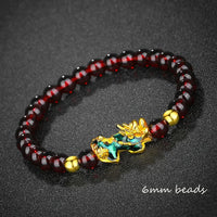 Fashion Jewelry - Obsidian Stone Beads (Attract Wealth) Feng Shui Good Luck Bangle Bracelets