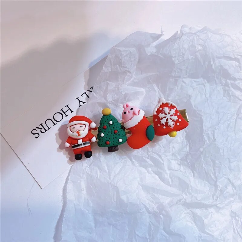 Christmas Hair Clip - Cute Santa Claus, Elk, Snowman Hair Clip for Women and Girls, Christmas Hair Accessories