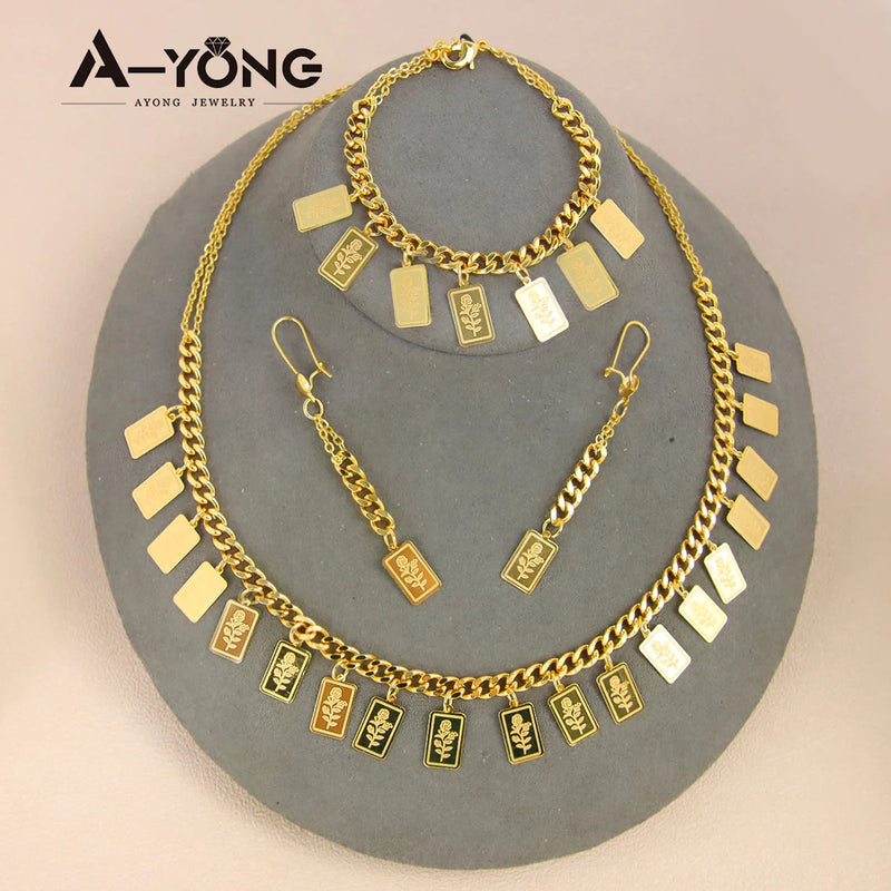 Luxury Arabic Gold Color Coins Necklace Set 21k Gold Plated Turkish Coin Chains Islamic Muslim Women Wedding Party Jewelry Sweet T 52