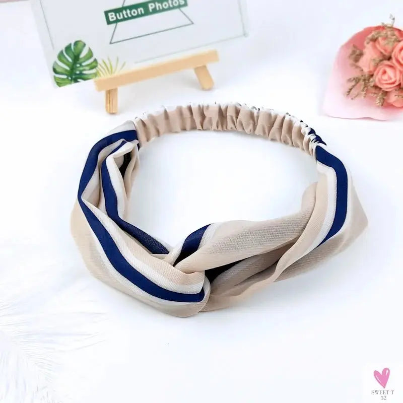 Scrunchies Woman Knotted Turban Hair Accessories for Girls Headband Turban Elastic Hairband Head Wrap Striped  Hair Scrunchies Sweet T 52