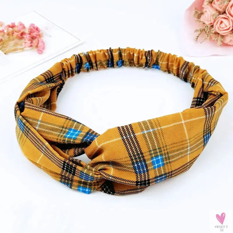 Scrunchies Woman Knotted Turban Hair Accessories for Girls Headband Turban Elastic Hairband Head Wrap Striped  Hair Scrunchies Sweet T 52