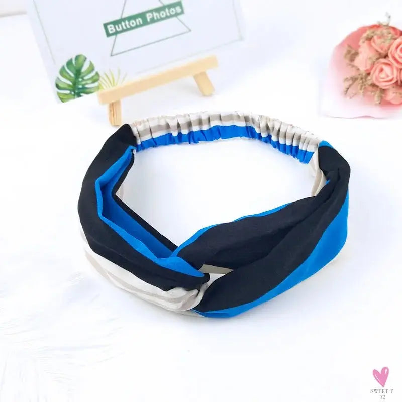 Scrunchies Woman Knotted Turban Hair Accessories for Girls Headband Turban Elastic Hairband Head Wrap Striped  Hair Scrunchies Sweet T 52