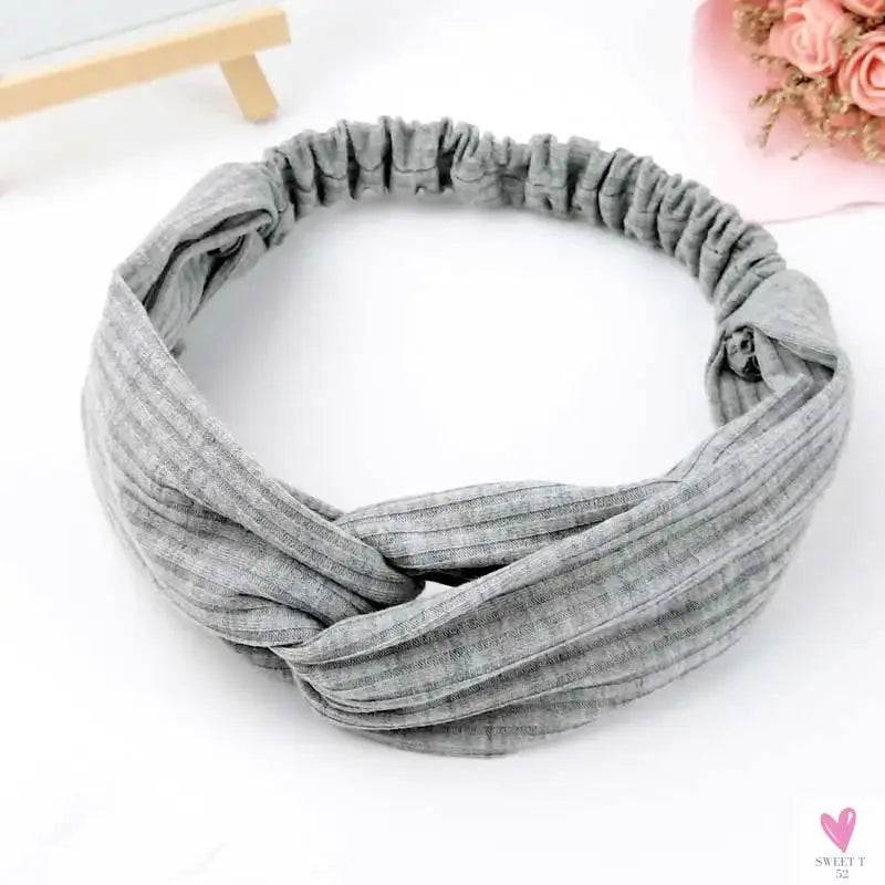 Scrunchies Woman Knotted Turban Hair Accessories for Girls Headband Turban Elastic Hairband Head Wrap Striped  Hair Scrunchies Sweet T 52