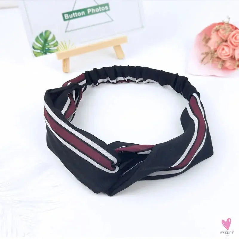 Scrunchies Woman Knotted Turban Hair Accessories for Girls Headband Turban Elastic Hairband Head Wrap Striped  Hair Scrunchies Sweet T 52