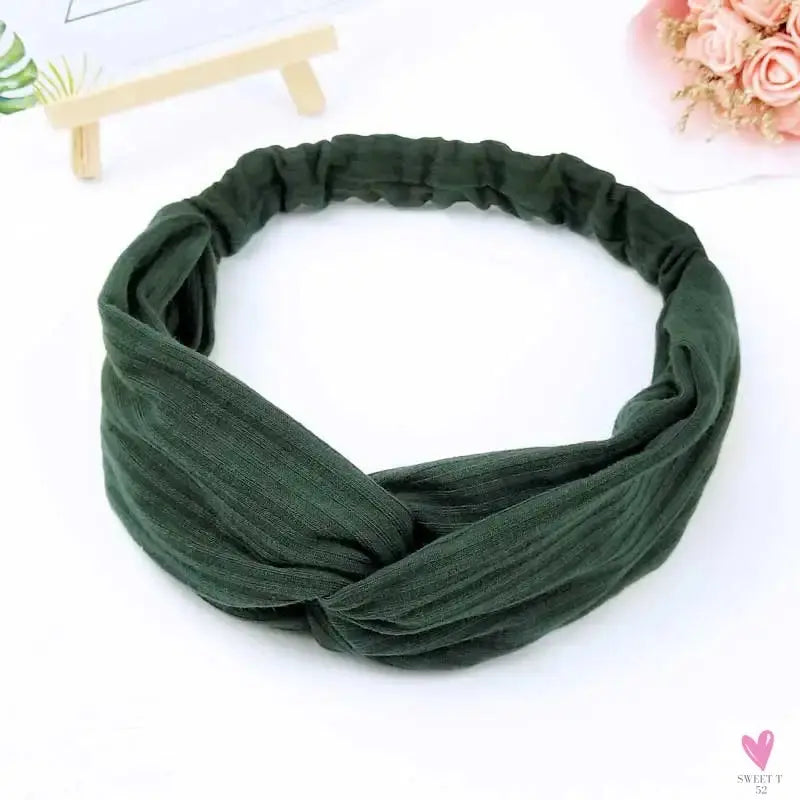 Scrunchies Woman Knotted Turban Hair Accessories for Girls Headband Turban Elastic Hairband Head Wrap Striped  Hair Scrunchies Sweet T 52