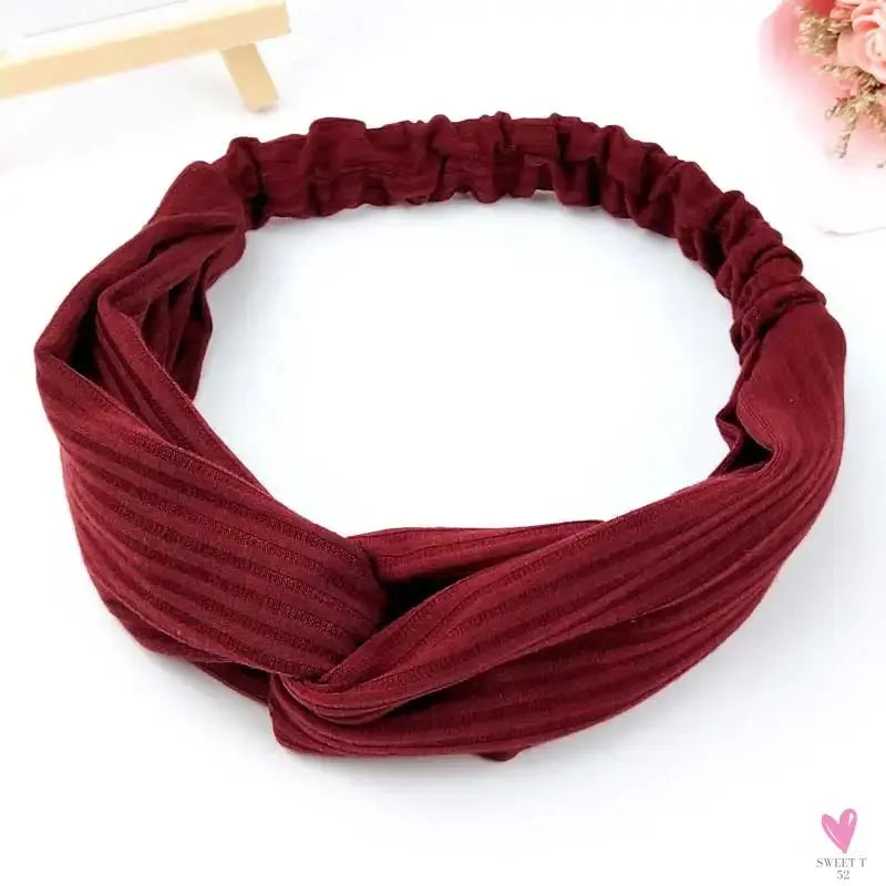 Scrunchies Woman Knotted Turban Hair Accessories for Girls Headband Turban Elastic Hairband Head Wrap Striped  Hair Scrunchies Sweet T 52