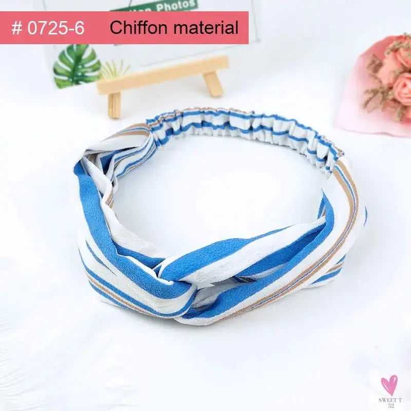 Scrunchies Woman Knotted Turban Hair Accessories for Girls Headband Turban Elastic Hairband Head Wrap Striped  Hair Scrunchies Sweet T 52