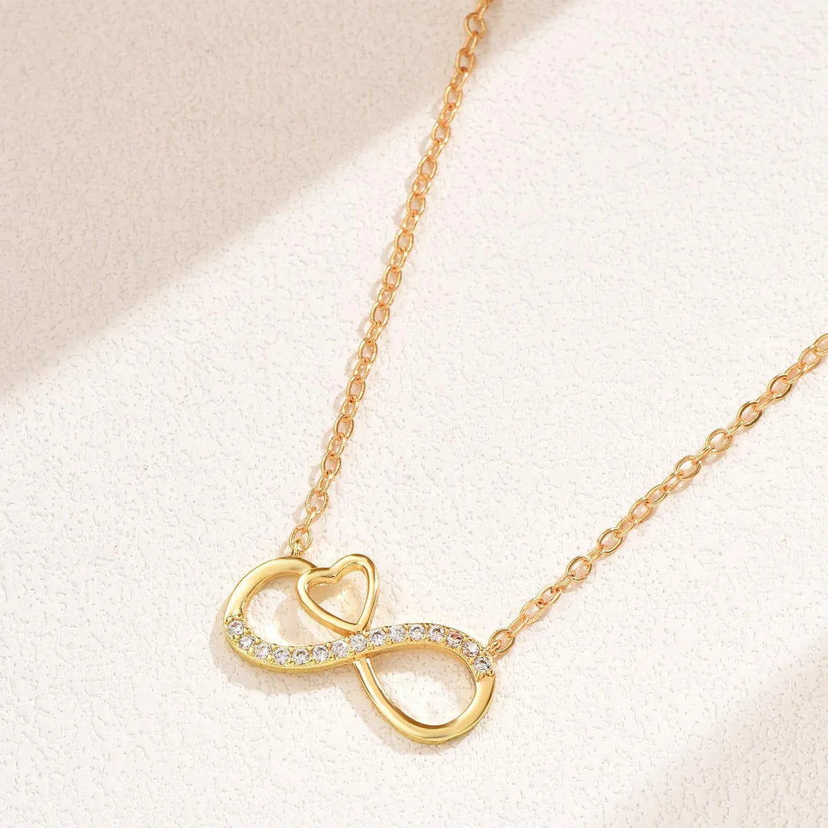 Minimalist Infinity Heart Necklace for Women - Zircon Pendant Chain