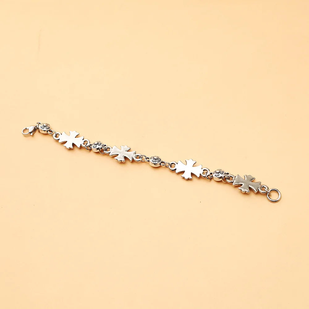 Men's Gothic Cross Link Bracelet