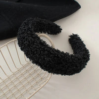 Plush Wide, Thick, Faux Fur Wool Hairbands.  4 cm Wide Solid Color Headbands for Women, Plain Fluffy Winter Hair Accessories