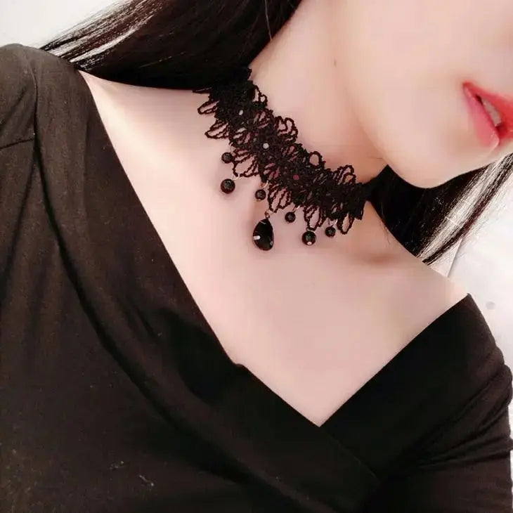 Velvet Fashion Choker Necklace for Women & Girls - Vintage Lace Necklace with Pendants-necklace-SWEET T 52