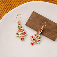 Vintage Metal Christmas Tree Dangle Earrings for Women - Fashion Socks, Santa Claus, Snowflake Drop Earrings