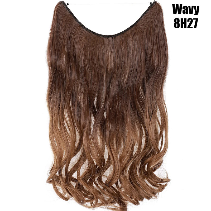 Synthetic 20 Inch Invisible Wire, No Clip-In, Hair Extensions, Fish Line Hairpieces/Hair Extensions Fake Hair For Women