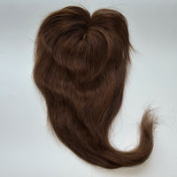 Clip-In Real Human Hair Toppers -  Women's Hair Topper Hairpieces, Brown Hair Toppers/Toupees for Women, Clip-in Hair Extensions