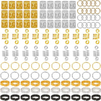 60-170pcs Metal African Hair Rings, Beads, Cuffs, Tubes, Charms for Hair Braids for Women & Men/Boys & Girls-hair accessories-SWEET T 52