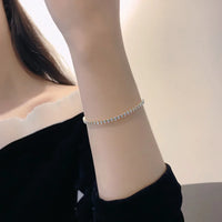 Marquise-Cut Tennis Bracelet, Stainless Steel