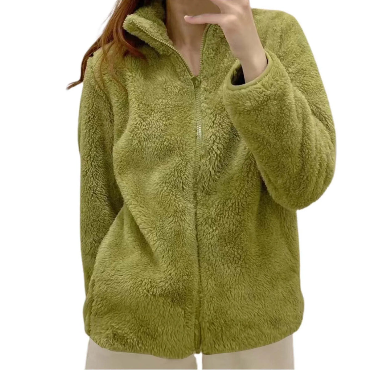 Women's Fluffy Fleece Zip-Up Jacket