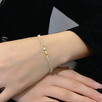 Marquise-Cut Tennis Bracelet, Stainless Steel