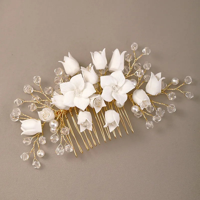 Silver/Gold/Pearl/Rhinestone Hair Accessories, Crystal Bridal Headdress/Hair Combs for Women & Girls
