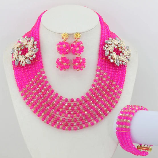 African Beads Jewelry Set Nigerian Wedding African Beads Jewelry Set Crystal African Jewelry Sets  ABJ176