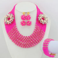 African Beads Jewelry Set Nigerian Wedding African Beads Jewelry Set Crystal African Jewelry Sets  ABJ176