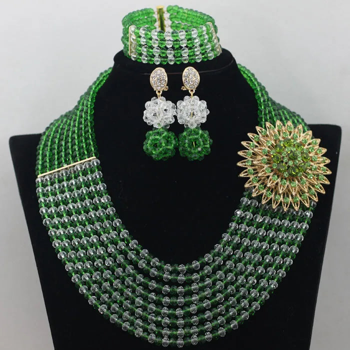 African Beads Jewelry Set Nigerian Wedding African Beads Jewelry Set Crystal African Jewelry Sets  ABJ176