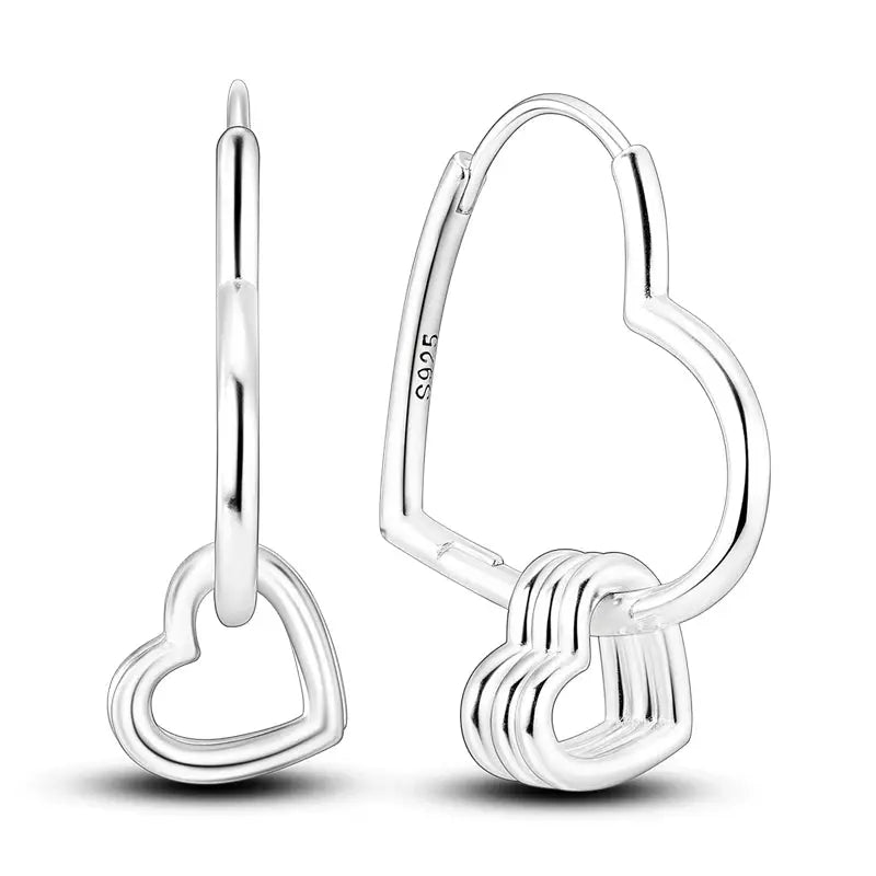 925 Sterling Silver Sparkling Heart/Star/Moon Feather Fashion. Colorful Earrings, Hoop Jewelry for Women & Girls-earrings-SWEET T 52