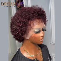 Short Bob - Curly Pixie Cut 13x4 Lace Front Human Hair Wigs with Kinky Hairline for Women - SWEET T 52