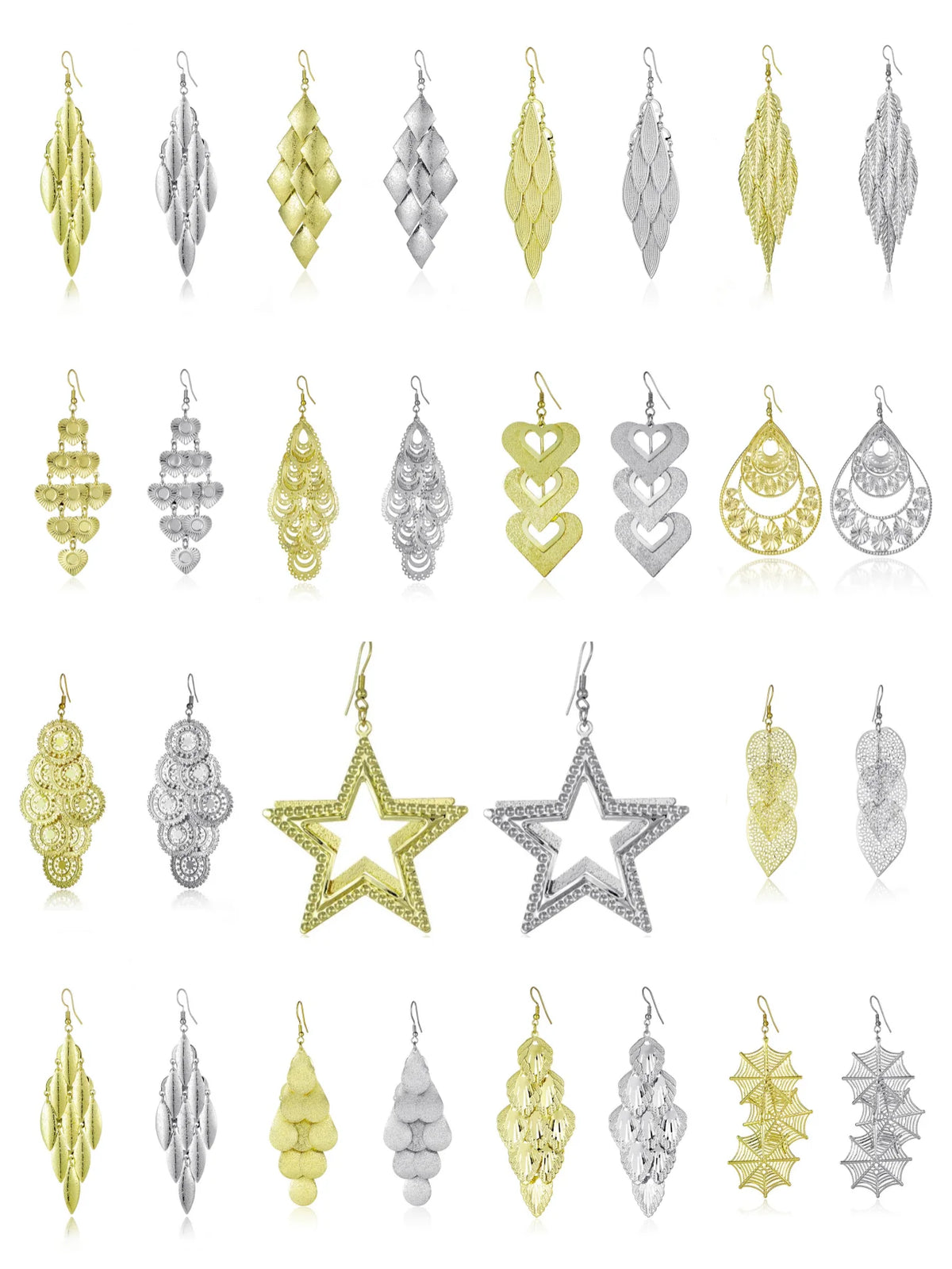 Floating Earrings - Valentine's Day/Love Pendant Earrings. Elegant Long Women's Floating Hook Earrings, Elongated Metal Pendant