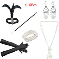 1set 1920's Cosplay Flapper Halloween Charleston Costume 1920s Gatsby Accessories Black Headpiece Great Gatsby Feather Headband Sweet T 52