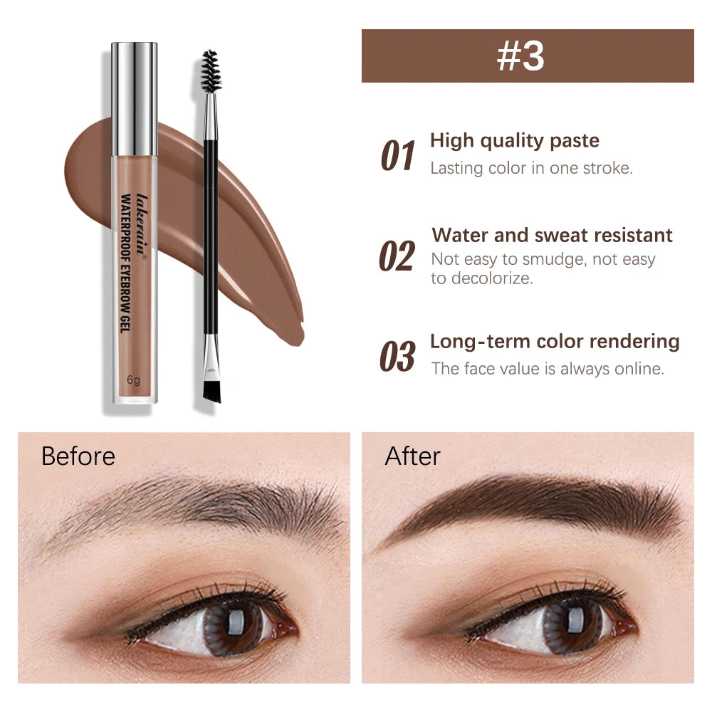 Waterproof Eyebrow Gel — Long-Lasting, Highly Pigmented, Ships from USA
