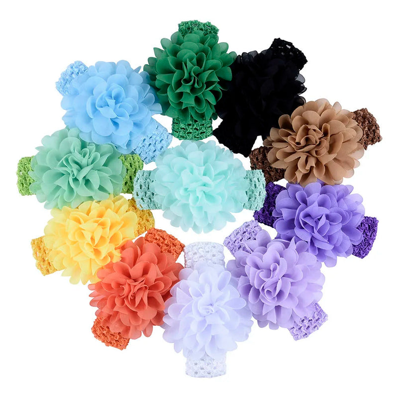 Head Band for Infants/Toddlers - Girls' Headbands, Chiffon Flower, Soft Stretchy Hair Band Accessories Sweet T 52