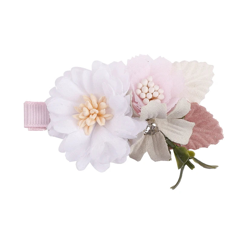 3pcs/set Artificial Flower Hairclip for Baby. Handmade Hairpin, Little Girl Bridal Wedding Party Barrette