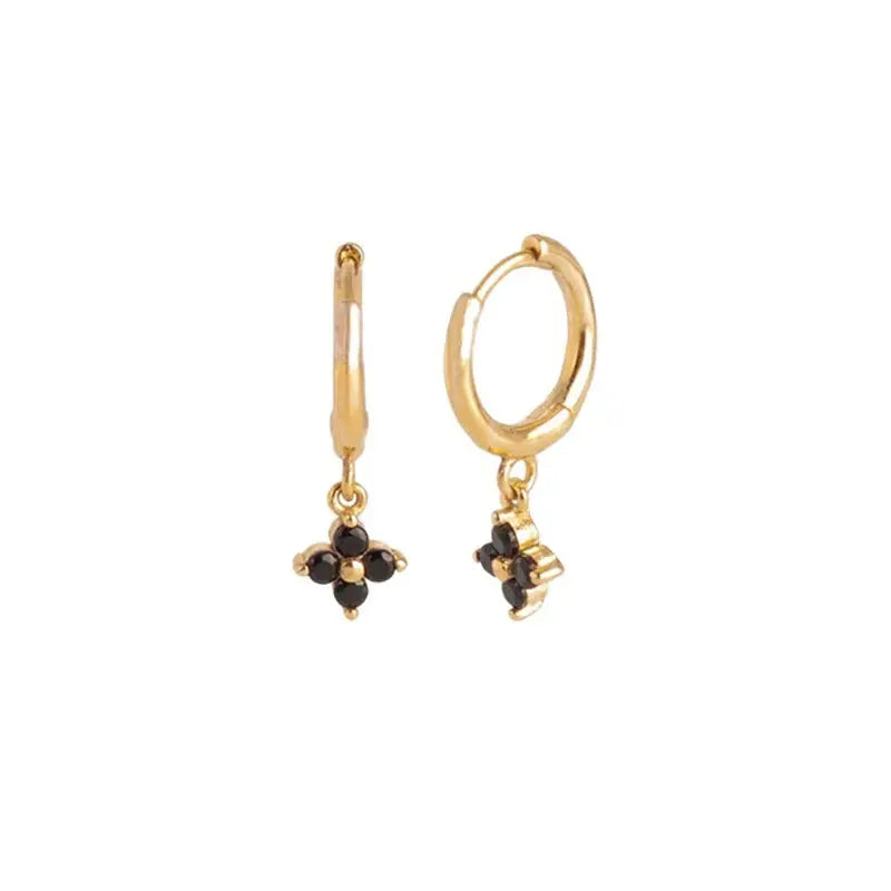 Gold Color Cute Water Drop Earrings For Women & Girls - Zircon Piercing Huggies/Hoop Dangle Earrings-earrings-SWEET T 52