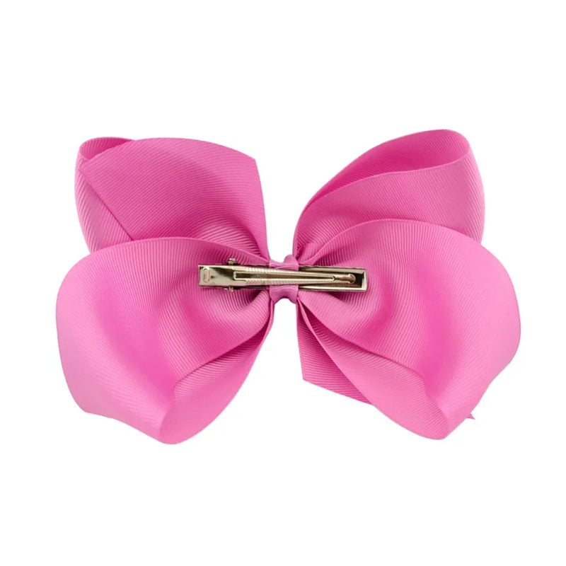 6 Inch Big Grosgrain Ribbon, Solid Color, Hair Bows with Clips. Boutique Headwear Accessories  for Kids