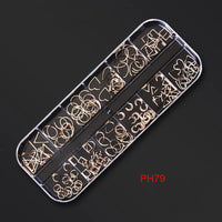 12Gird Box Multi Size AB/Colorful Non-Hotfix Rhinestones Flatback Crystal Diamond Gems 3D Glitter Nail Art Luxurious Decorations SWEET T 52