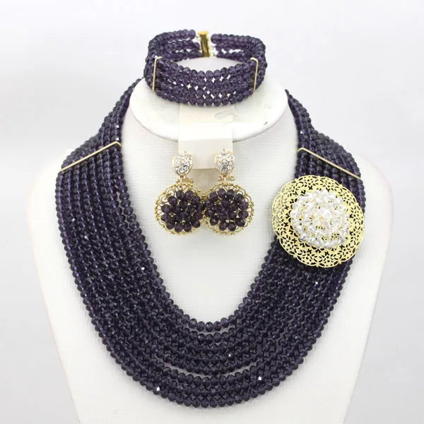 African Beads Jewelry Set Nigerian Wedding African Beads Jewelry Set Crystal African Jewelry Sets  ABJ176