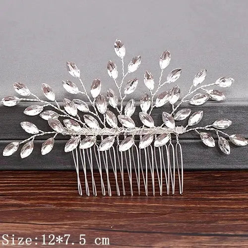 Wedding Hair Combs Bridal Hair Accessories For Women Hair Jewelry Silver Color Pearl Rhinestone Head Jewelry Women Accessories-hair accessories-SWEET T 52