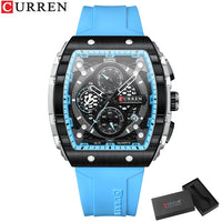 Sports Watch for Men - Fashion Waterproof Quartz Wristwatch with Auto Date, Yellow Silicone Strap, Luminous