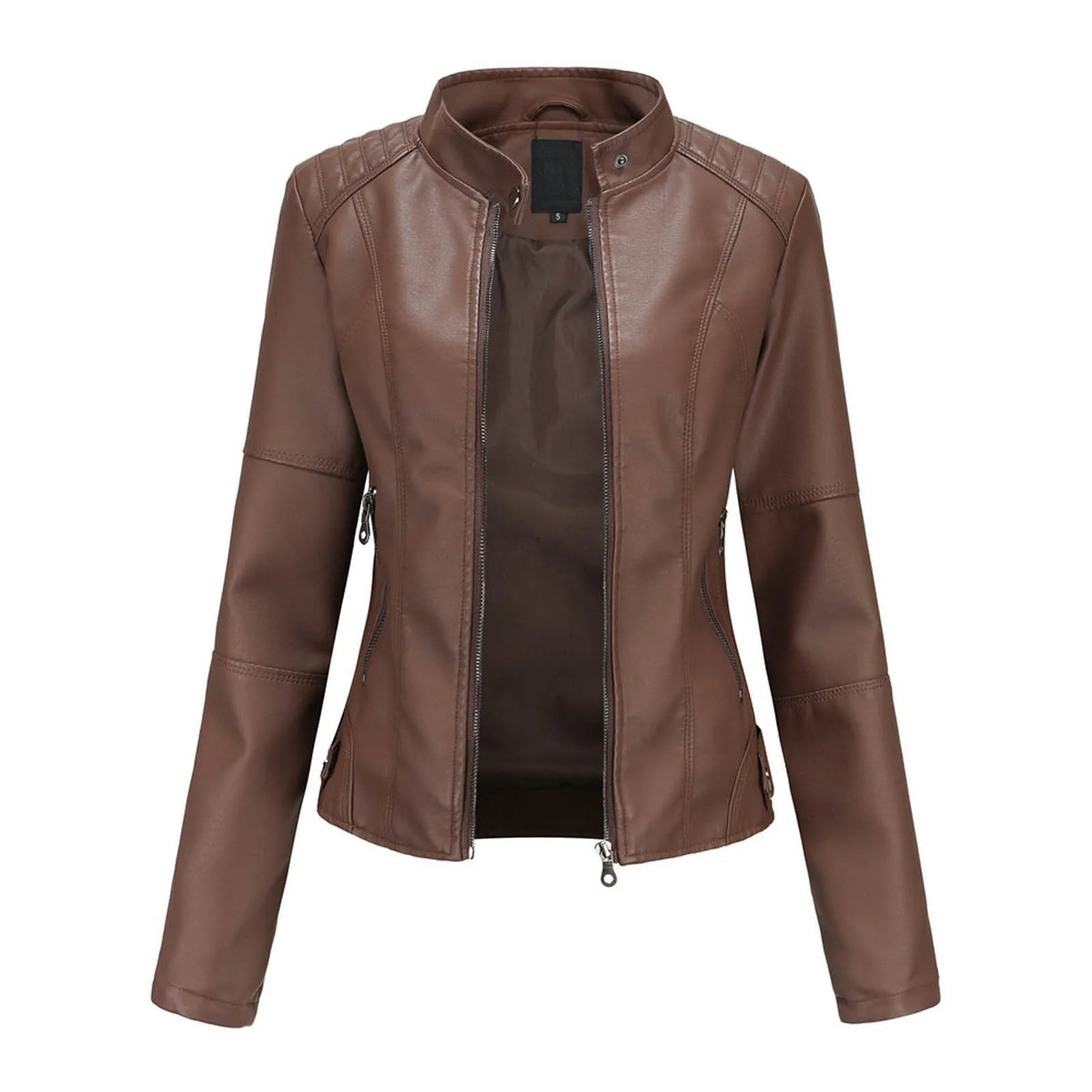 Women's Faux Leather Zip Jacket