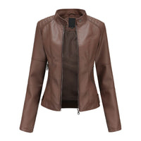 Women's Faux Leather Zip Jacket