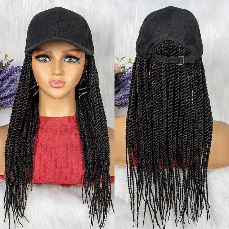 Braided Hip Hop Baseball Cap/Hair Wig with 14 Inch Braiding Hair for Women & Girls
