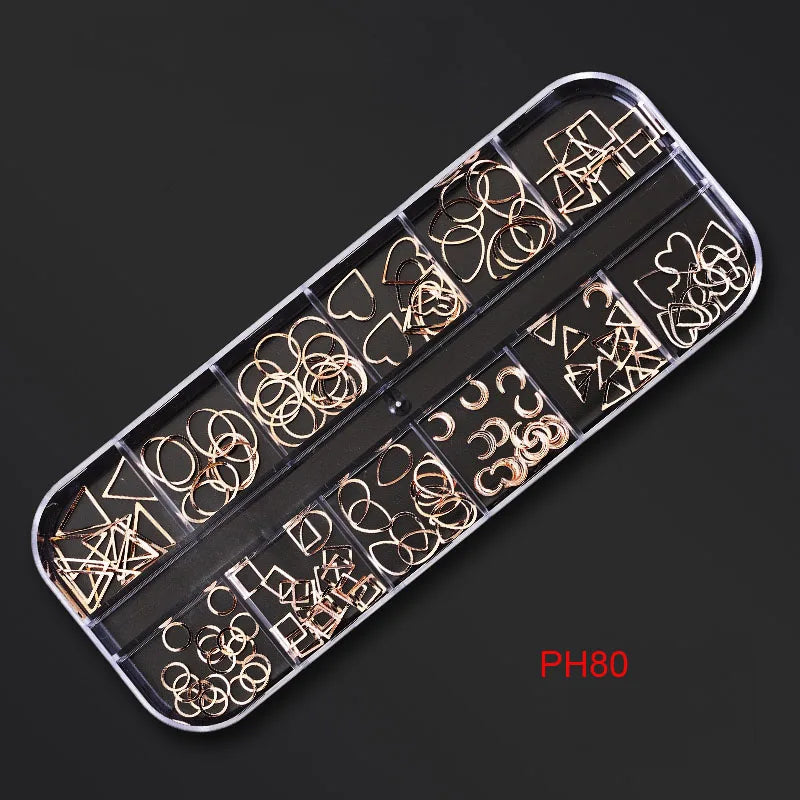 12Gird Box Multi Size AB/Colorful Non-Hotfix Rhinestones Flatback Crystal Diamond Gems 3D Glitter Nail Art Luxurious Decorations SWEET T 52